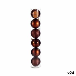 Комплект Коледни Топки Krist+ Кафяв Пластмаса Ø 8 cm (24 броя)