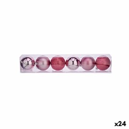 Комплект Коледни Топки Krist+ Розов Пластмаса Ø 8 cm (24 броя)