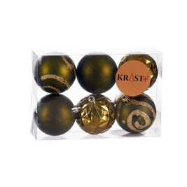 Комплект Коледни Топки Krist+ Зелен Пластмаса Ø 6 cm (12 броя)