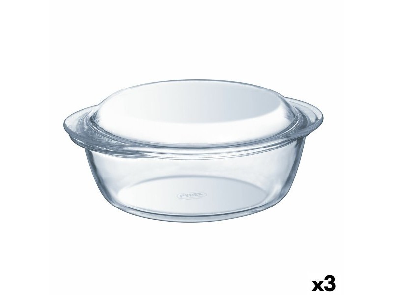 Касерола с Капак Pyrex Essentials Прозрачен 1,4 L (3 броя)