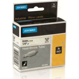 Ламинирана лента за етикетиране Rhino Dymo ID1-6 Бял Черен 6 x 1,5 mm (5 броя)