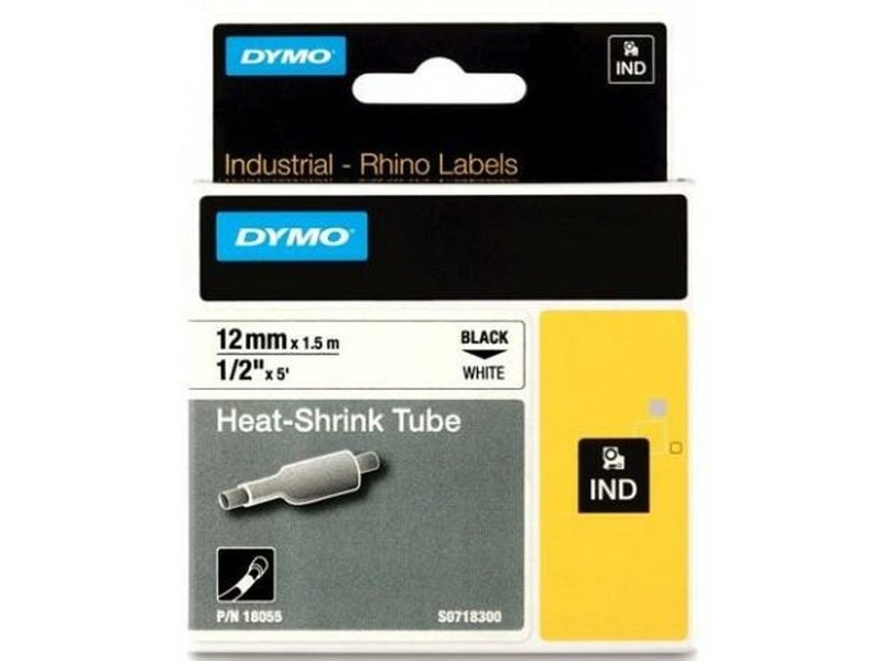 Ламинирана лента за етикетиране Rhino Dymo ID1-12 Бял Черен 12 x 1,5 mm (5 броя)