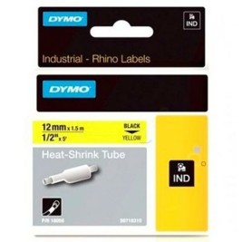 Ламинирана лента за етикетиране Rhino Dymo ID1-12 Жълт Черен 12 x 1,5 mm (5 броя)