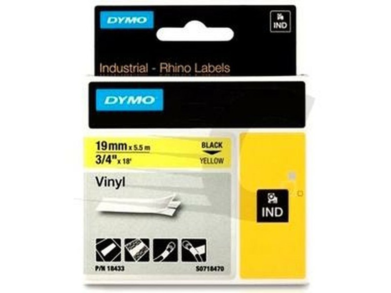 Ламинирана лента за етикетиране Rhino Dymo ID1-19 19 x 3,5 mm Черен Жълт Самозалепващи (5 броя) Ламинирана лента за етикетиране Rhino Dymo ID1-19 19 x 3,5 mm Черен Жълт Самозалепващи (5 броя)