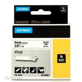 Ламинирана лента за етикетиране Rhino Dymo ID1-9 Бял Черен 9 x 5,5 mm Винил (5 броя)