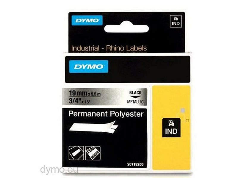 Ламинирана лента за етикетиране Rhino Dymo ID1-19 19 x 5,5 mm Черен Сив Самозалепващи (5 броя) Ламинирана лента за етикетиране Rhino Dymo ID1-19 19 x 5,5 mm Черен Сив Самозалепващи (5 броя)