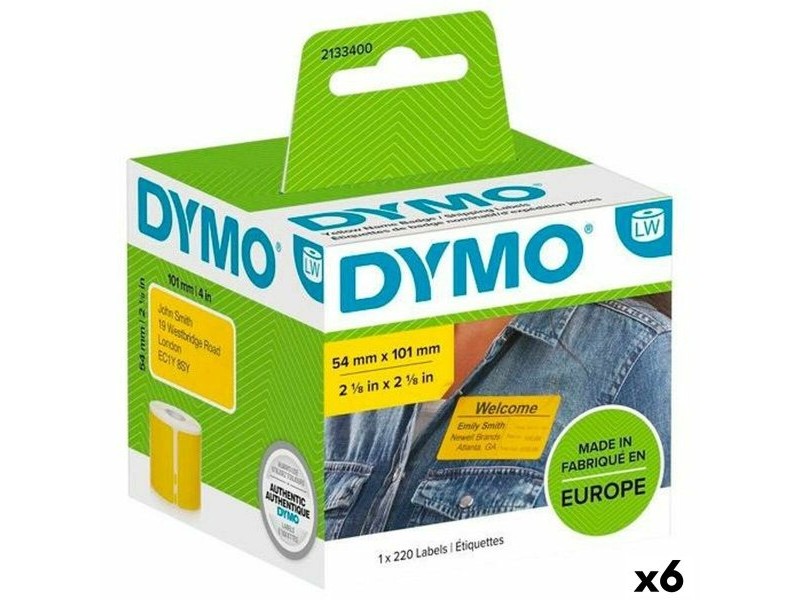 Етикети за принтер Dymo Label Writer Жълт 220 Части 54 x 7 mm (6 броя)