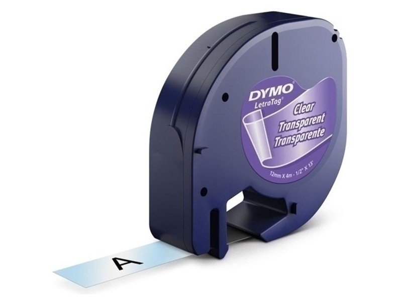 Ламинирана лента за етикетиране Dymo 12267 12 mm x 4 m Прозрачен Пластмаса Черен (10 броя)