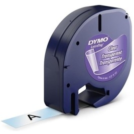 Ламинирана лента за етикетиране Dymo 12267 12 mm x 4 m Прозрачен Пластмаса Черен (10 броя)
