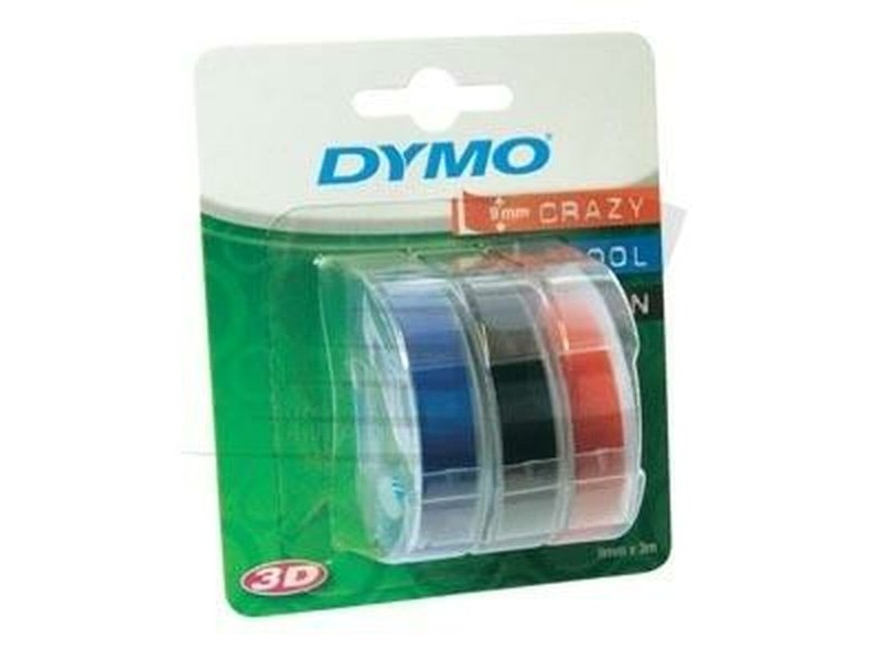 Ламинирана лента за етикетиране Dymo 9 mm x 3 m Червен Черен Син (5 броя)