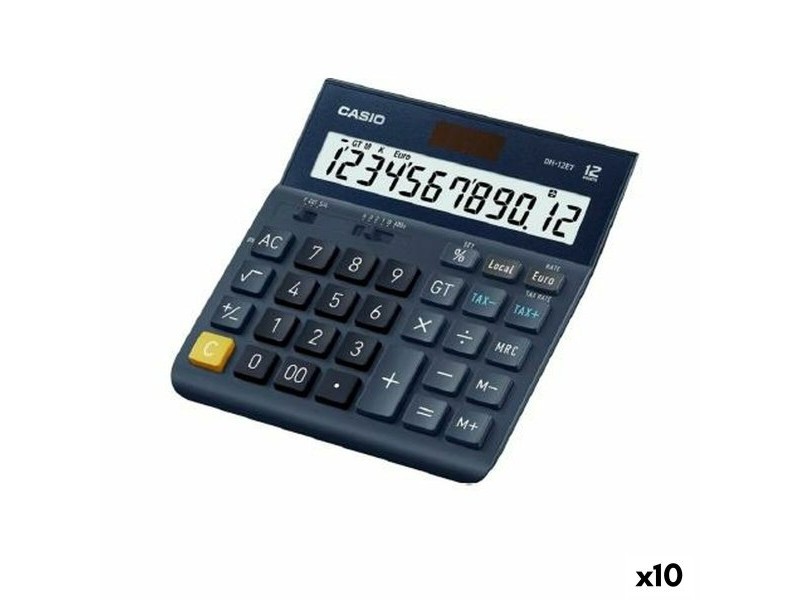Калкулатор Casio DH-12ET Черен (10 броя)