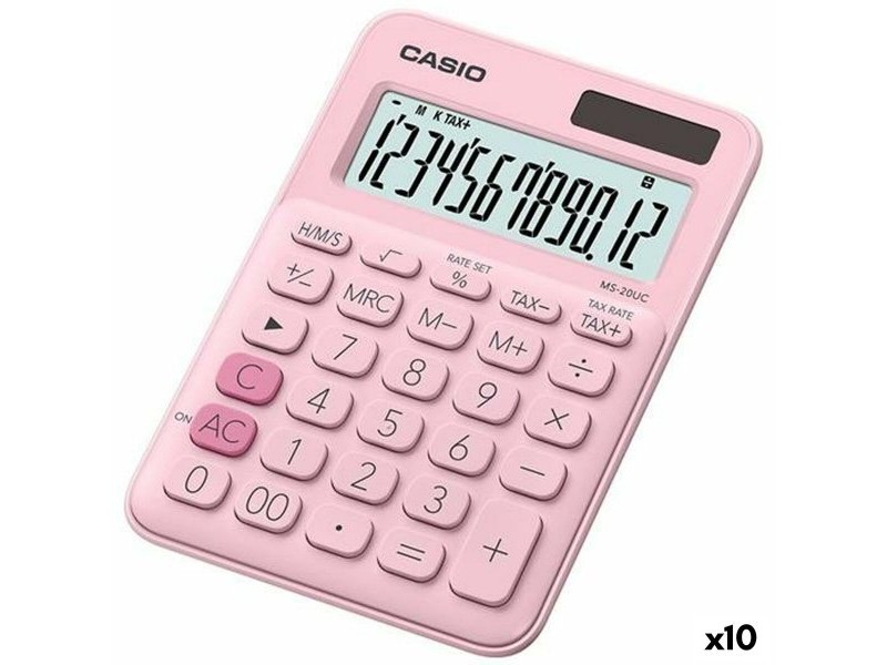Калкулатор Casio MS-20UC Розов 2,3 x 10,5 x 14,95 cm (10 броя)