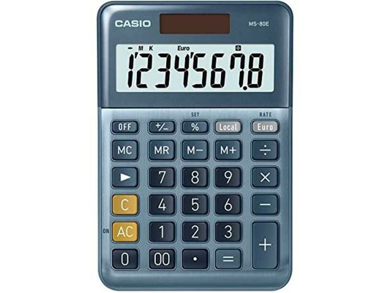 Калкулатор Casio MS-80E Син (10 броя)