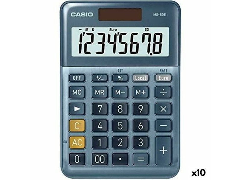 Калкулатор Casio MS-80E Син (10 броя)