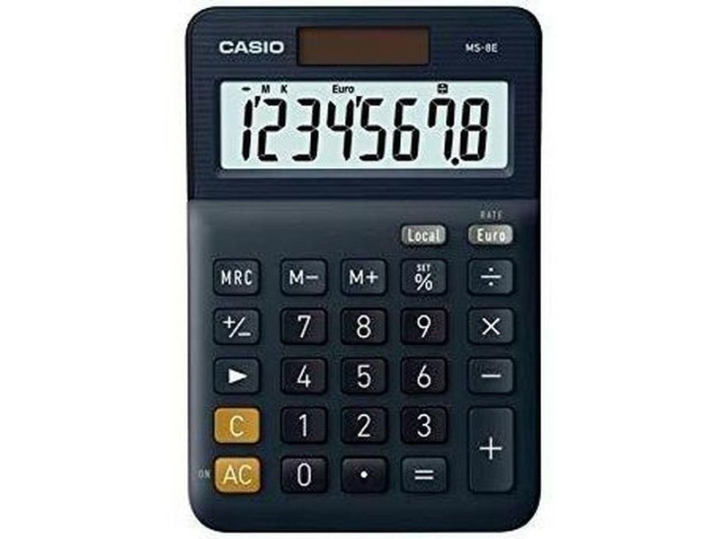 Калкулатор Casio MS-8E Черен (10 броя)