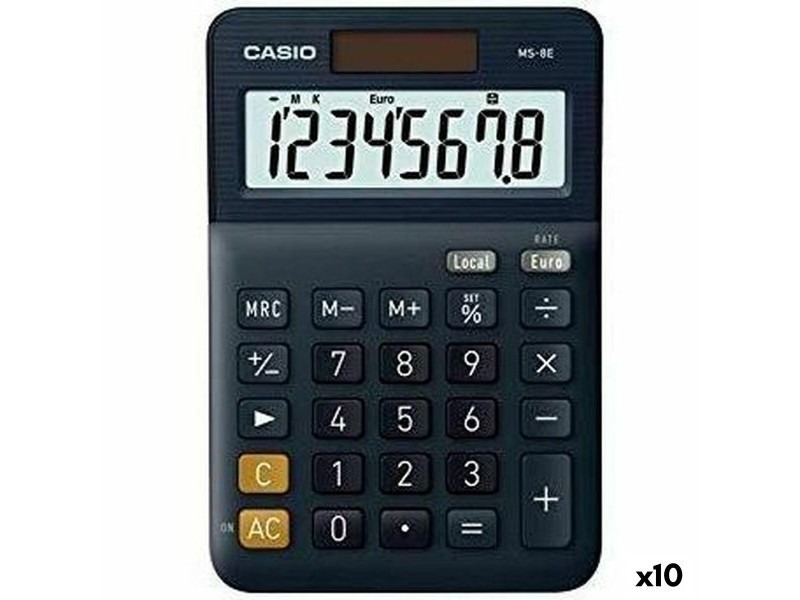 Калкулатор Casio MS-8E Черен (10 броя)