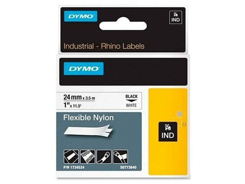 Ламинирана лента за етикетиране Dymo Rhino Черен Бял (5 броя)