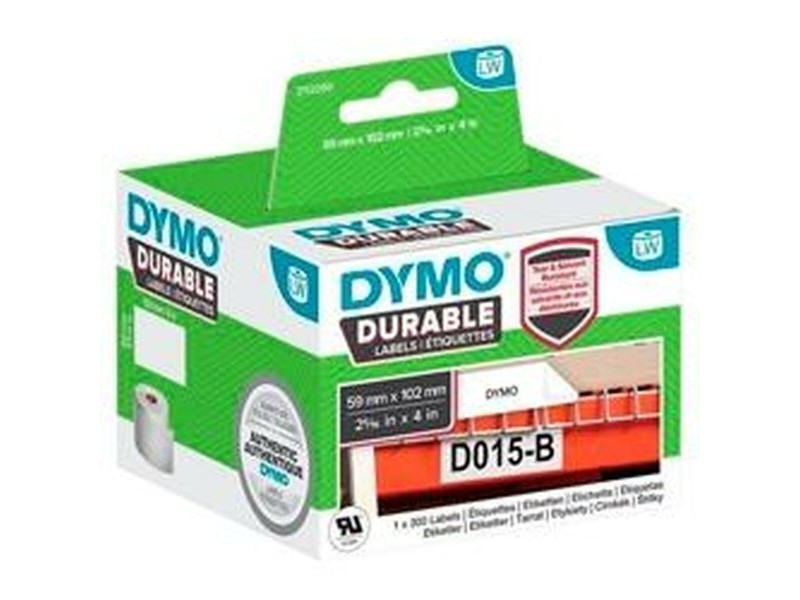 Етикети за принтер Dymo Durable Бял 102 x 59 mm Черен (6 броя)