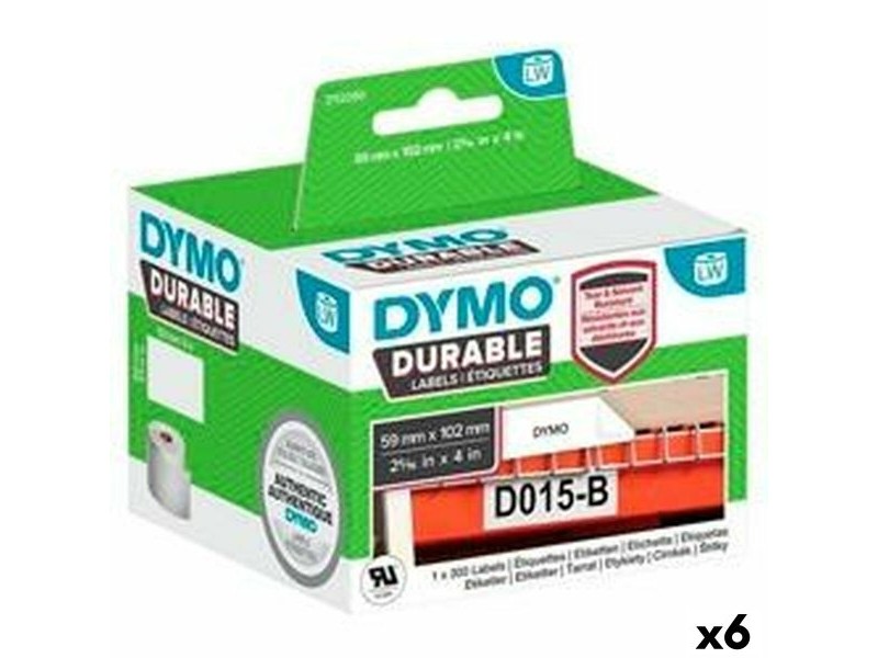 Етикети за принтер Dymo Durable Бял 102 x 59 mm Черен (6 броя)