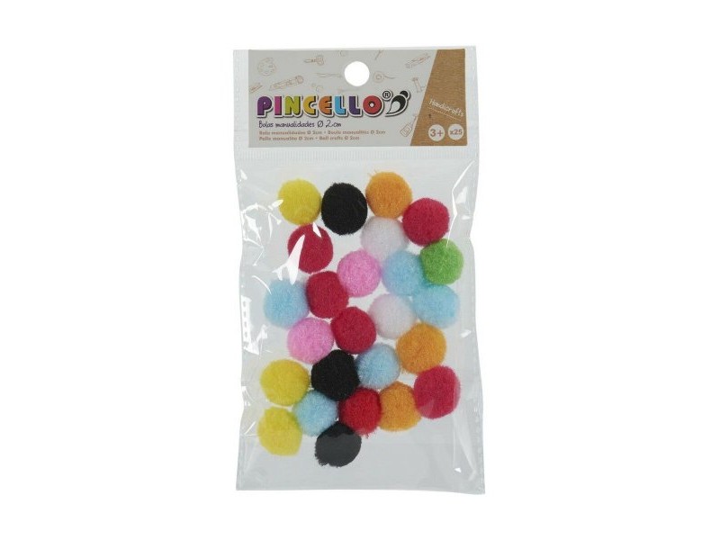 Занаятчийски Материал Pincello Топки Многоцветен Ø 2 cm 12 броя