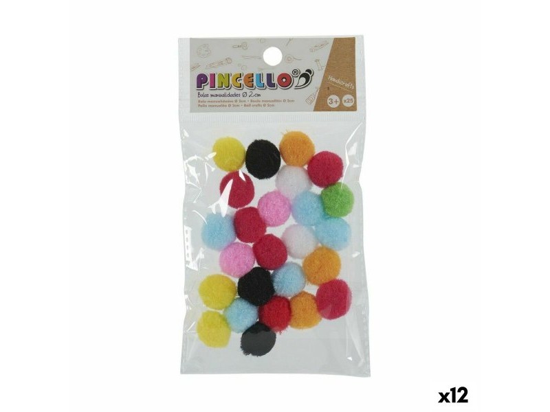 Занаятчийски Материал Pincello Топки Многоцветен Ø 2 cm 12 броя