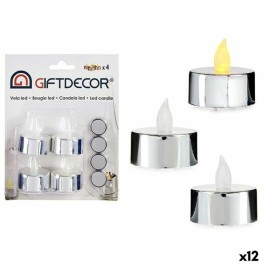 Комплект Свещи Gift Decor Сребрист Сребро 4 x 4 x 3,7 cm 13,5 x 17 x 4 cm (12 броя)