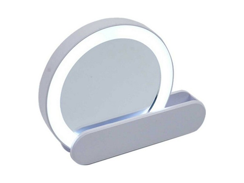 Огледало Berilo Бял ABS 9 x 2 x 10 cm LED Светлина (12 броя)