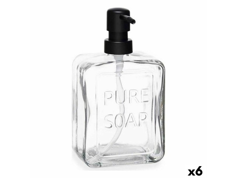 Дозатор за Сапун Berilo Pure Soap Прозрачен Кристал Пластмаса 570 ml 10 x 18 x 6 cm (6 броя)