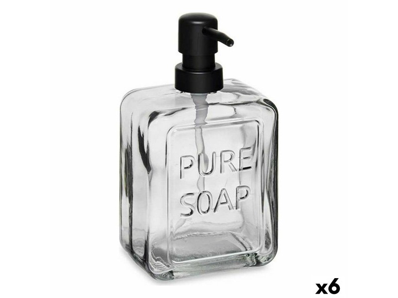 Дозатор за Сапун Berilo Pure Soap Черен Кристал Пластмаса 570 ml 10 x 18 x 6 cm (6 броя)