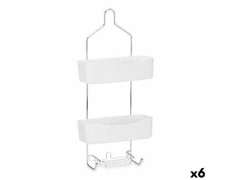 Стелажи за Баня Berilo Бял Метал Пластмаса 28 x 60 x 14 cm (6 броя)