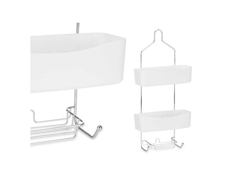 Стелажи за Баня Berilo Бял Метал Пластмаса 28 x 60 x 14 cm (6 броя)