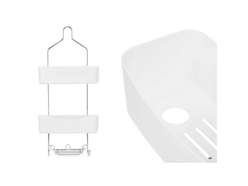 Стелажи за Баня Berilo Бял Метал Пластмаса 28 x 60 x 14 cm (6 броя)