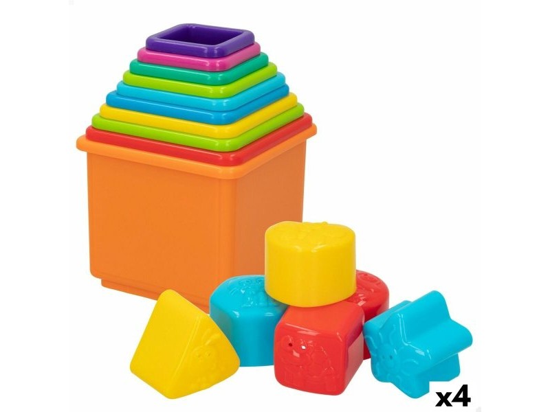 Блокчета за Подреждане PlayGo 16 Части 4 броя 10,5 x 9 x 10,5 cm