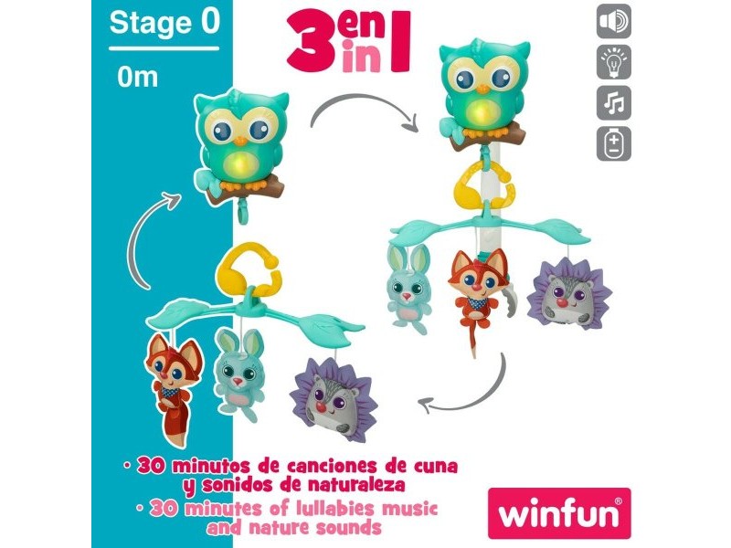 Бебешка Играчка Въртележка Winfun Гора 3 в 1 31,5 x 42 x 24,5 cm Пластмаса (4 броя) Бебешка Играчка Въртележка Winfun Гора 3 в 1 31,5 x 42 x 24,5 cm Пластмаса (4 броя)