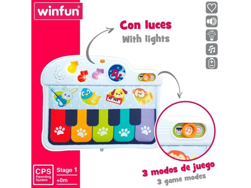 Интерактивно Пиано за Бебета Winfun 42 x 3 x 32 cm (4 броя)