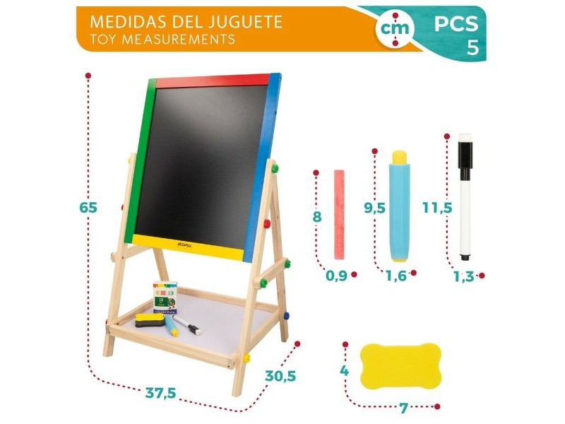 Дъска за Писане 2 в 1 Woomax 5 Части 37,5 x 65 x 30,5 cm 4 броя