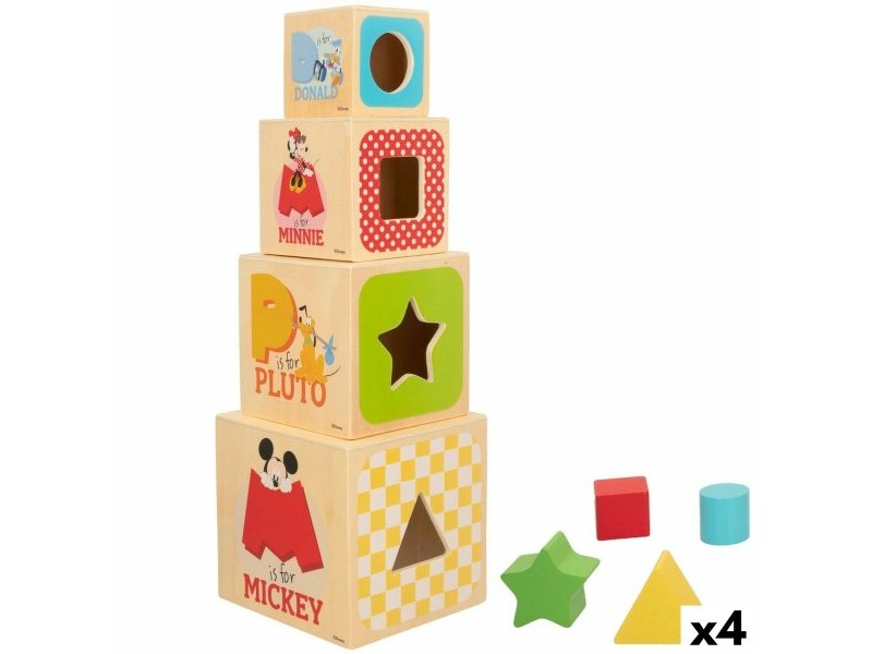Блокчета за Подреждане Disney 8 Части 4 броя 12,2 x 12,2 x 12,2 cm