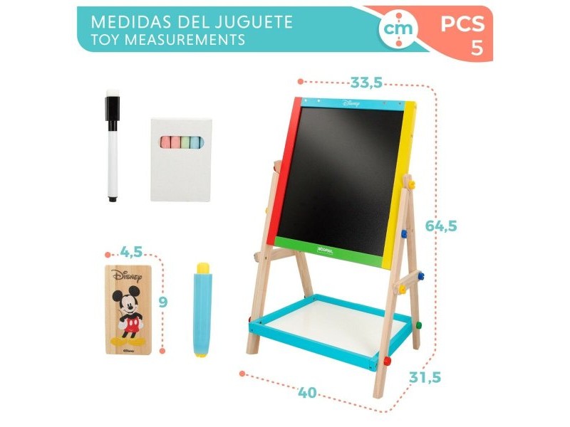 Дъска за Писане 2 в 1 Disney 5 Части 4 броя 40 x 64,5 x 31,5 cm