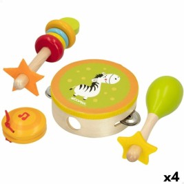 Играчка Комплект музикални инструменти Woomax Дървен 14,5 x 4,5 x 14,5 cm (4 броя)