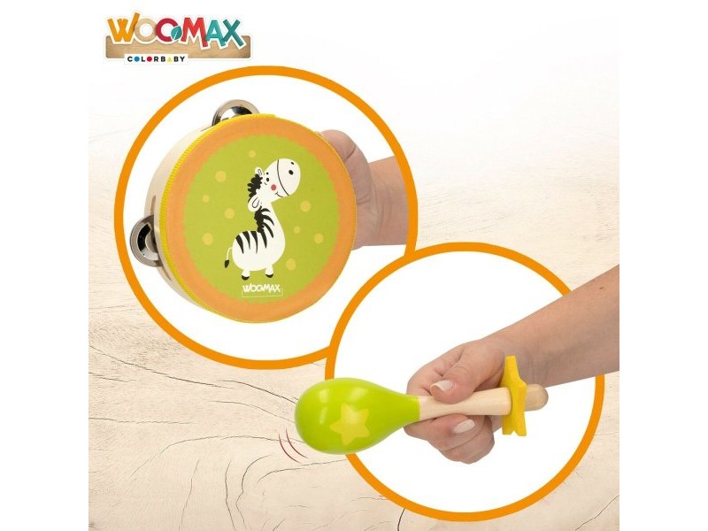 Играчка Комплект музикални инструменти Woomax Дървен 14,5 x 4,5 x 14,5 cm (4 броя)