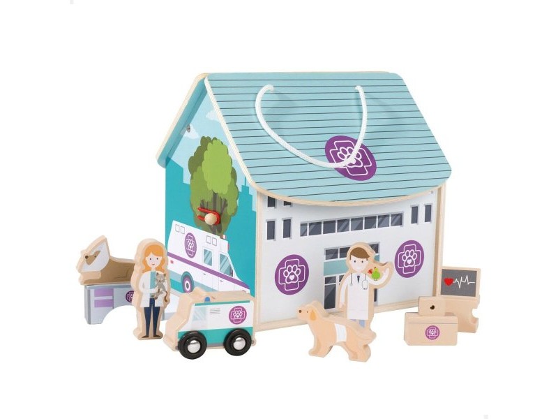 Playset Woomax Ветеринар 9 Части 4 броя 19 x 18 x 19 cm
