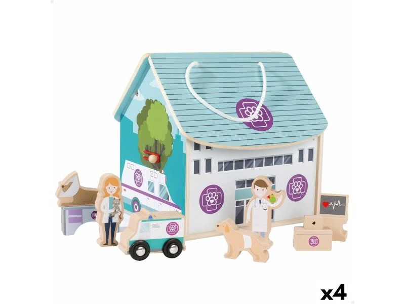 Playset Woomax Ветеринар 9 Части 4 броя 19 x 18 x 19 cm
