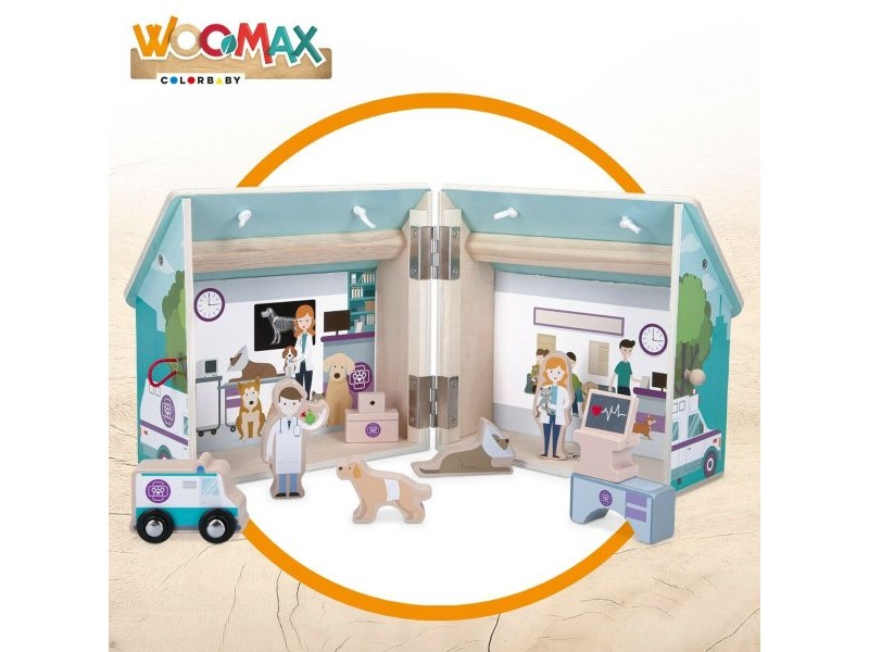 Playset Woomax Ветеринар 9 Части 4 броя 19 x 18 x 19 cm