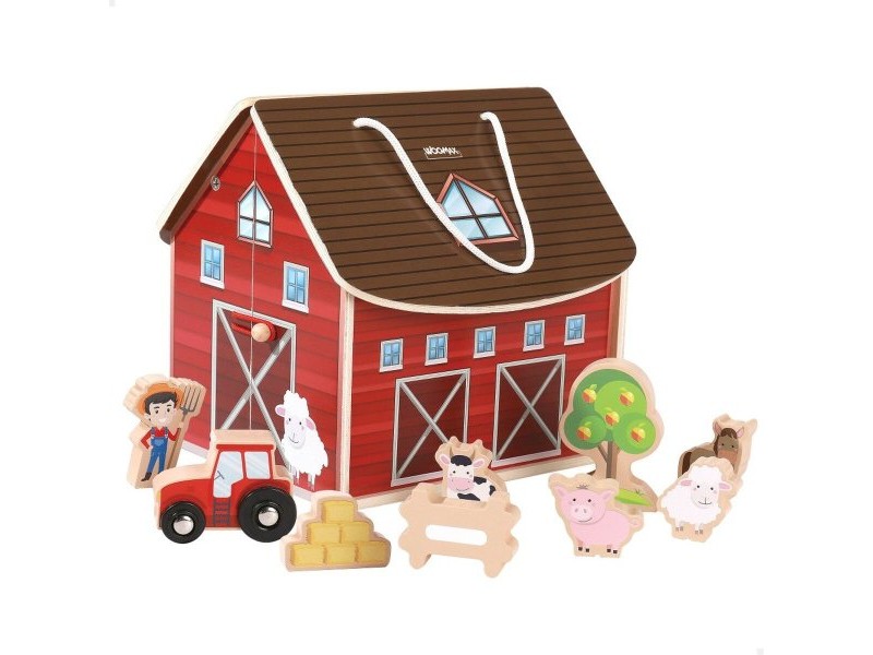 Playset Woomax Ферма 9 Части 4 броя 19 x 18 x 19 cm