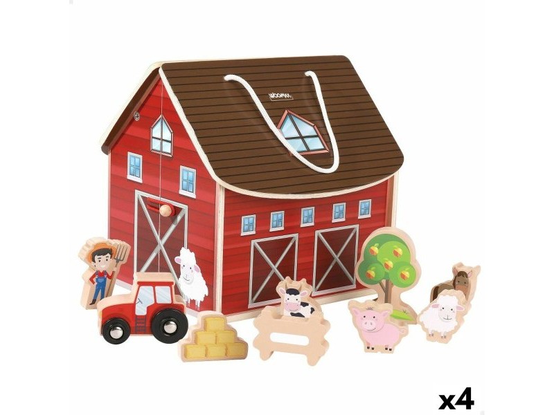 Playset Woomax Ферма 9 Части 4 броя 19 x 18 x 19 cm