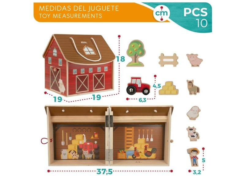 Playset Woomax Ферма 9 Части 4 броя 19 x 18 x 19 cm