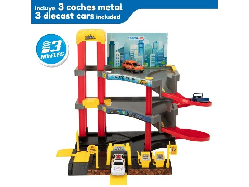 Паркинг с Автомобили Speed & Go 37 x 29 x 25 cm (4 броя)