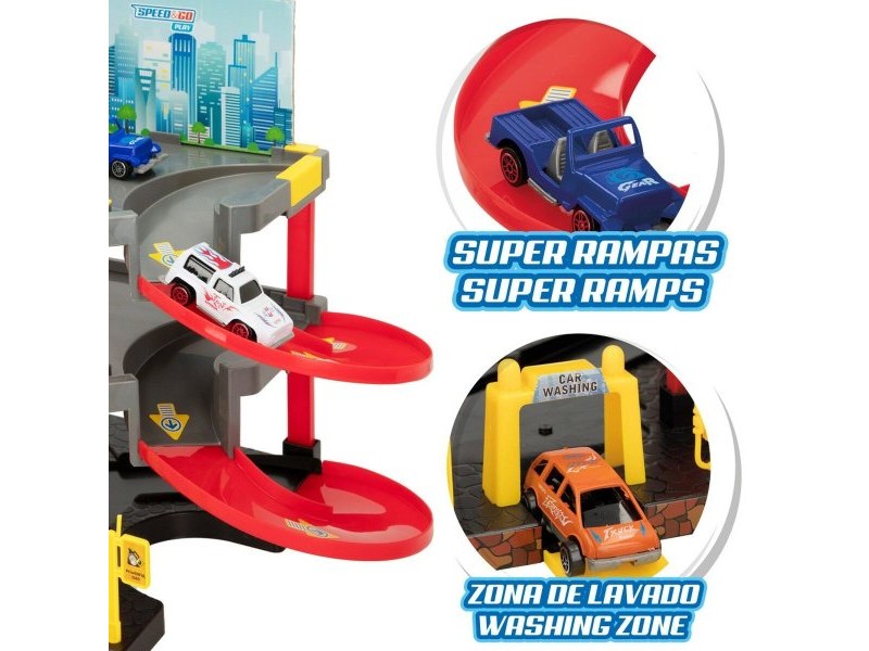 Паркинг с Автомобили Speed & Go 37 x 29 x 25 cm (4 броя)