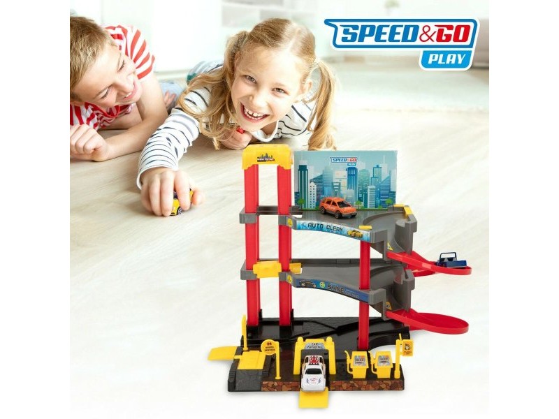 Паркинг с Автомобили Speed & Go 37 x 29 x 25 cm (4 броя)
