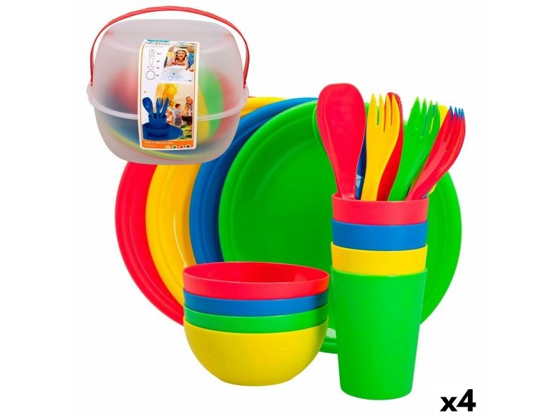 Комплект за пикник Aktive 22,5 x 1,5 x 22,5 cm полипропилен (4 броя)